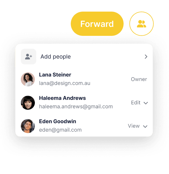 Illustration of easy sharing or collaboration tools